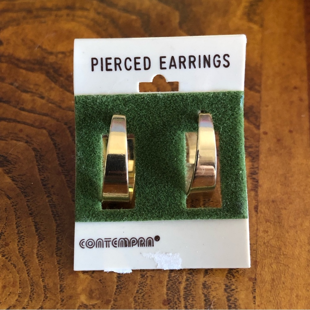 Contempra gold plated pierced hoop earrings